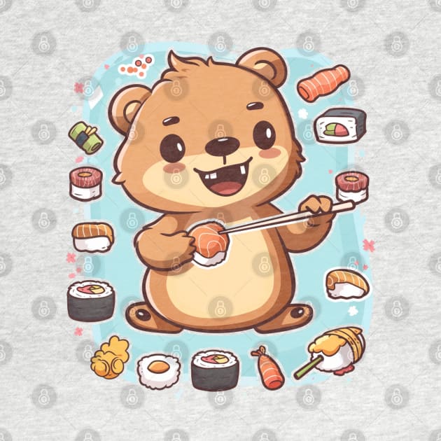 Cute Quokka eating sushi by MilkyBerry